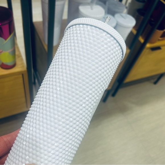 Starbucks Pearl White Studded Tumbler Lilac Bling Iridescent Venti Cup 24oz NWT - Picture 5 of 13